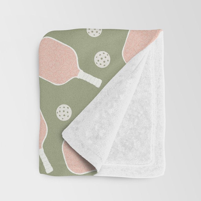 Preppy Pink Pickleball Throw Blanket Gallery Image 3