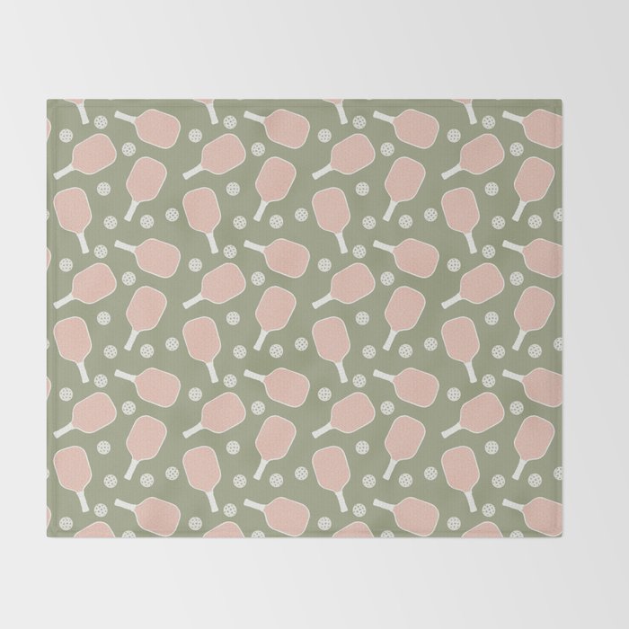Preppy Pink Pickleball Throw Blanket Gallery Image 2