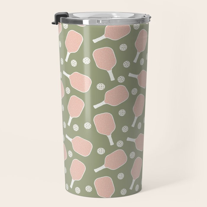 Preppy Pink Pickleball Travel Mug Gallery Image 3