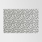 Black and white line doodle squiggle pattern Rug Gallery Image 2