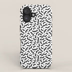 Black and white line doodle squiggle pattern iPhone Case Gallery Image 1