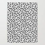 Black and white line doodle squiggle pattern Poster Gallery Image 4