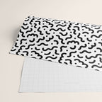 Black and white line doodle squiggle pattern Wrapping Paper Gallery Image 2