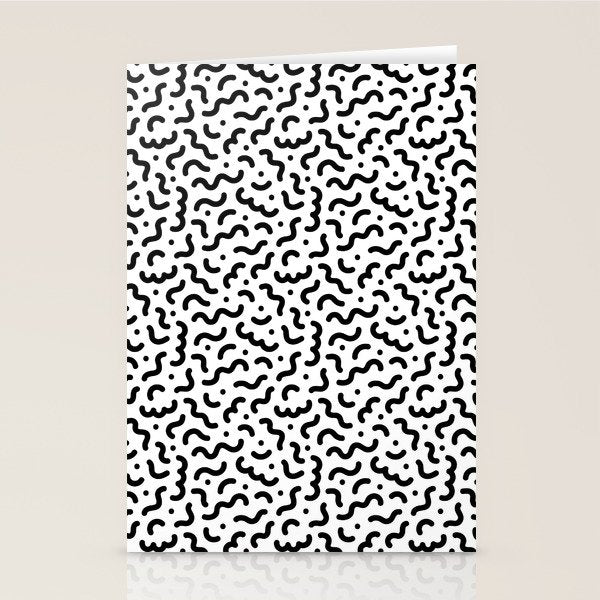 Black and white line doodle squiggle pattern Stationery Card Gallery Image 2