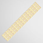 Gold art deco diamonds on white Table Runner Gallery Image 3