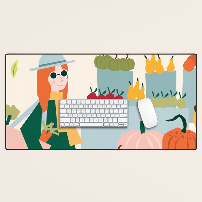 Girl at the farmers market Desk Mat Gallery Image 1