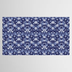 Light Blue, Cobalt Blue, & White Floral Pattern Tablecloth Gallery Image 2