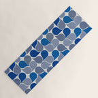 Blue and Gray Geometric Raindrop Pattern Yoga Mat Gallery Image 1