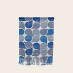Blue and Gray Geometric Raindrop Pattern Wall Hanging Gallery Image 1