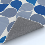 Blue and Gray Geometric Raindrop Pattern Rug Gallery Image 4