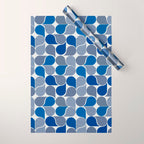 Blue and Gray Geometric Raindrop Pattern Wrapping Paper Gallery Image 1