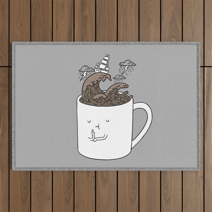 Brainstorming Coffee Mug Outdoor Rug Gallery Image 1
