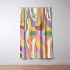 Retro Colorful Swirl Pattern Window Curtain Gallery Image 3