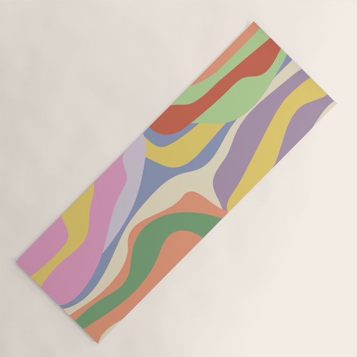 Retro Colorful Swirl Pattern Yoga Mat Gallery Image 1