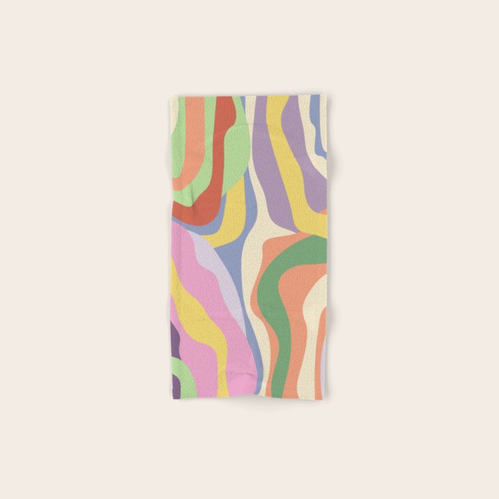 Retro Colorful Swirl Pattern Bath Towel Gallery Image 1