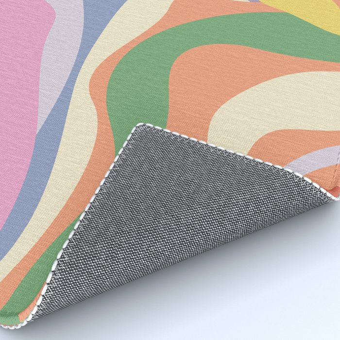 Retro Colorful Swirl Pattern Rug Gallery Image 4