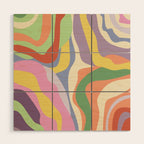 Retro Colorful Swirl Pattern Wood Wall Art Gallery Image 1