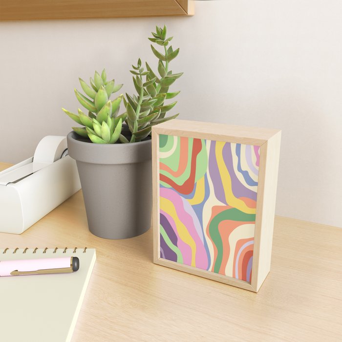 Retro Colorful Swirl Pattern Mini Art Print Gallery Image 2
