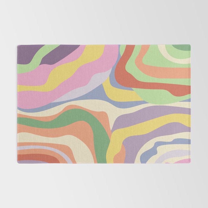 Retro Colorful Swirl Pattern Rug Gallery Image 2