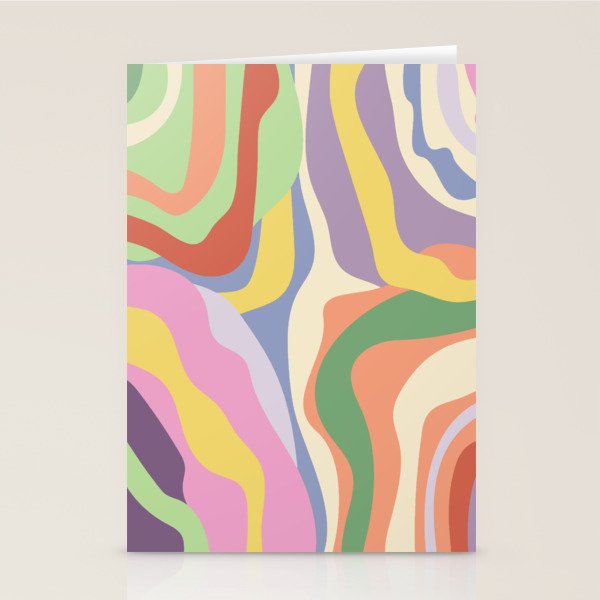 Retro Colorful Swirl Pattern Stationery Card Gallery Image 1