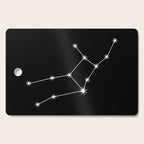 Virgo Zodiac Star Constellation Line Art Black Cutting Board Gallery Image 1