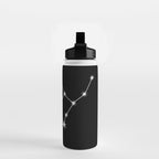 Virgo Zodiac Star Constellation Line Art Black Water Bottle Gallery Image 2