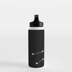Virgo Zodiac Star Constellation Line Art Black Water Bottle Gallery Image 3