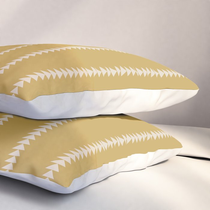 Minimal Triangles - Ochre Yellow Pillow Sham Gallery Image 3