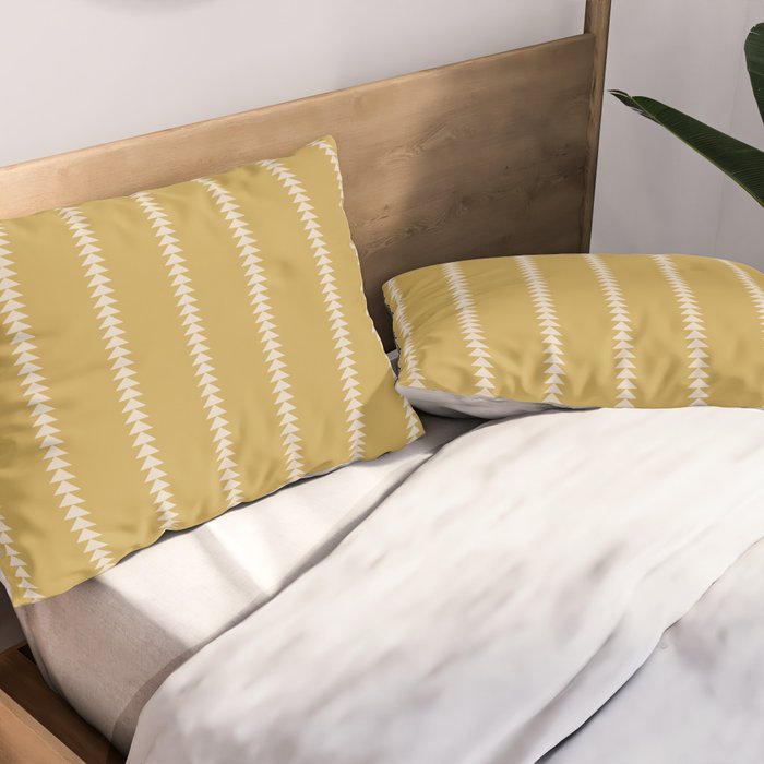 Minimal Triangles - Ochre Yellow Pillow Sham Gallery Image 2