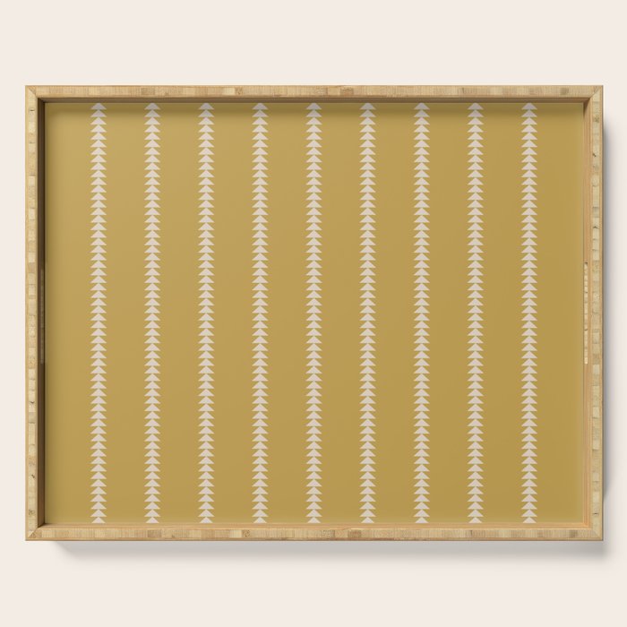 Minimal Triangles - Ochre Yellow Serving Tray Gallery Image 1