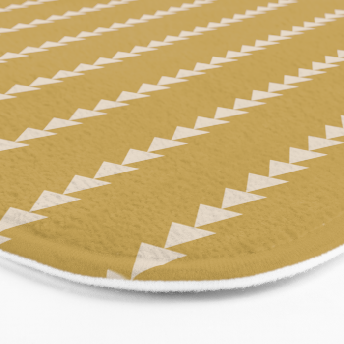 Minimal Triangles - Ochre Yellow Bath Mat Gallery Image 3
