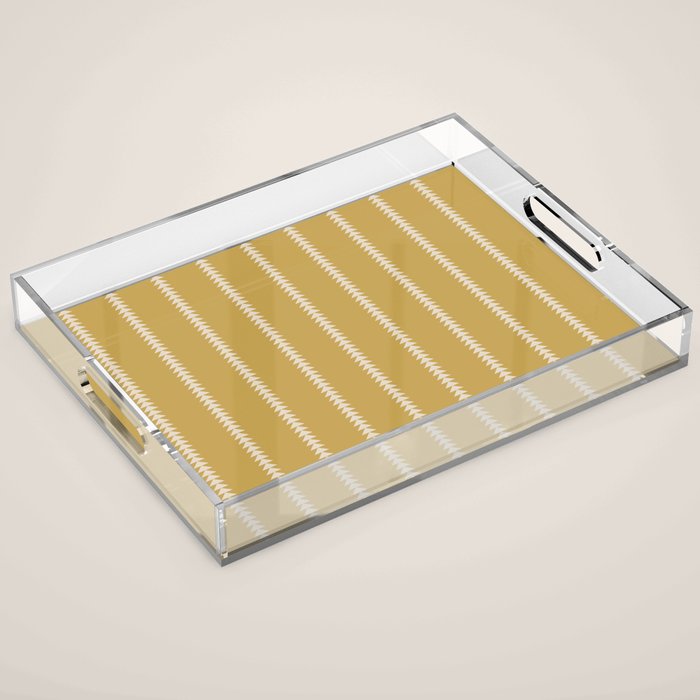 Minimal Triangles - Ochre Yellow Acrylic Tray Gallery Image 1