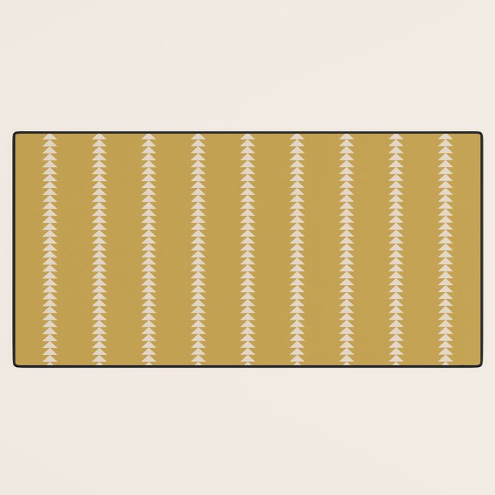Minimal Triangles - Ochre Yellow Desk Mat Gallery Image 3