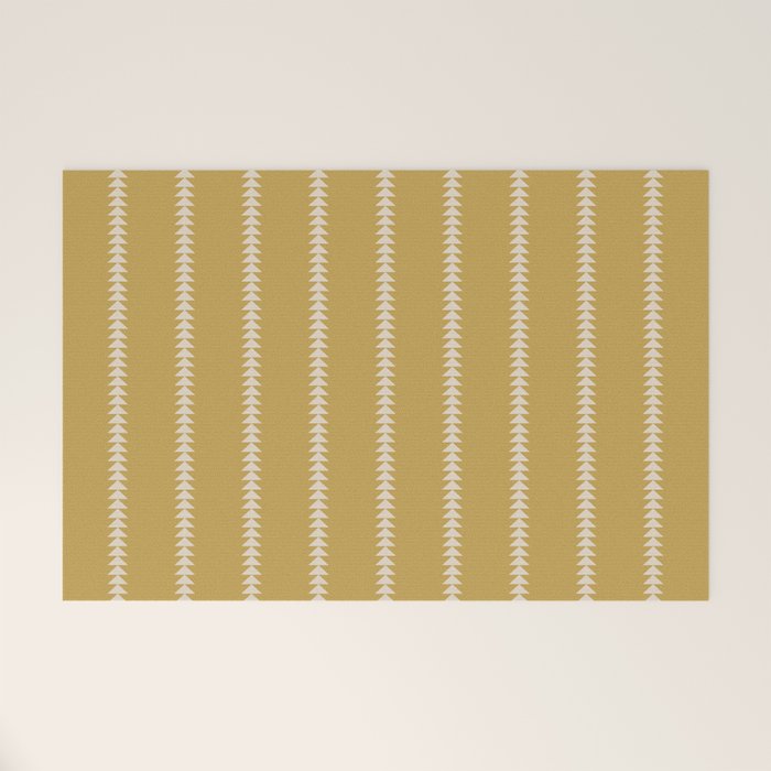 Minimal Triangles - Ochre Yellow Welcome Mat Gallery Image 1