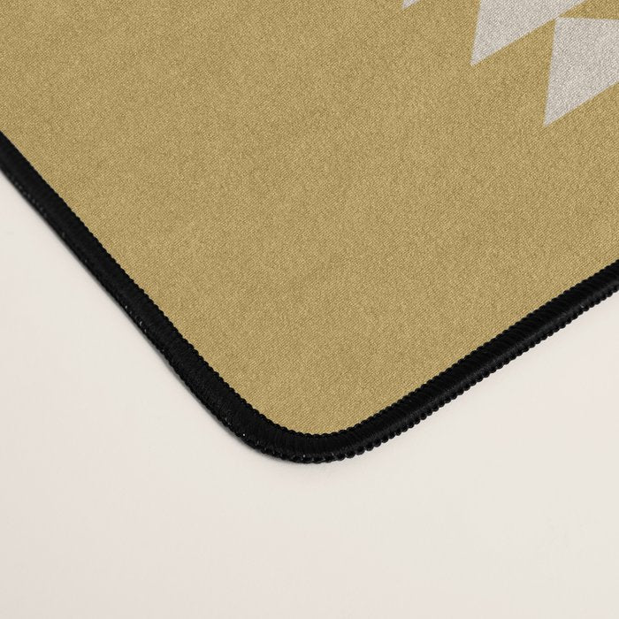 Minimal Triangles - Ochre Yellow Desk Mat Gallery Image 4