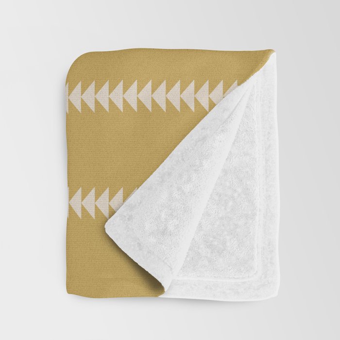 Minimal Triangles - Ochre Yellow Throw Blanket Gallery Image 3