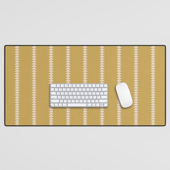 Minimal Triangles - Ochre Yellow Desk Mat Gallery Image 1
