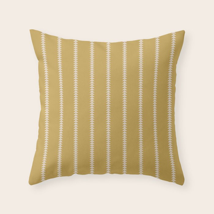 Minimal Triangles - Ochre Yellow Throw Pillow Gallery Image 6