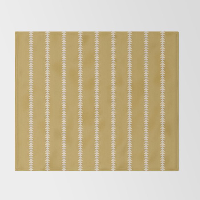 Minimal Triangles - Ochre Yellow Throw Blanket Gallery Image 2