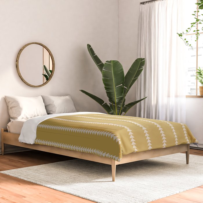 Minimal Triangles - Ochre Yellow Comforter Gallery Image 2