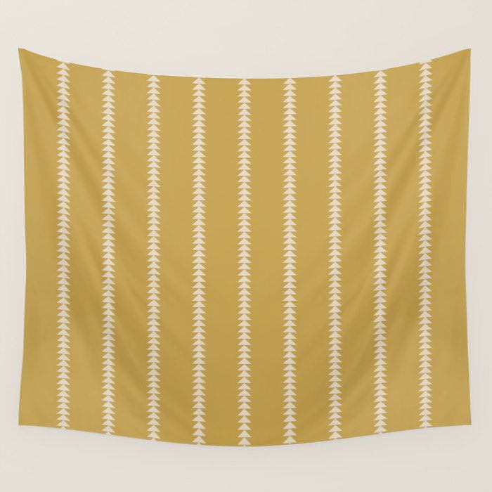 Minimal Triangles - Ochre Yellow Wall Tapestry Gallery Image 1