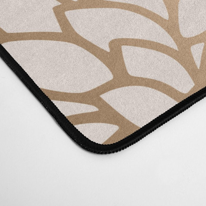 Floral Aesthetic in Dark Teal Green, Ivory and Gold Desk Mat Gallery Image 4