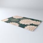 Floral Aesthetic in Dark Teal Green, Ivory and Gold Rug Gallery Image 3