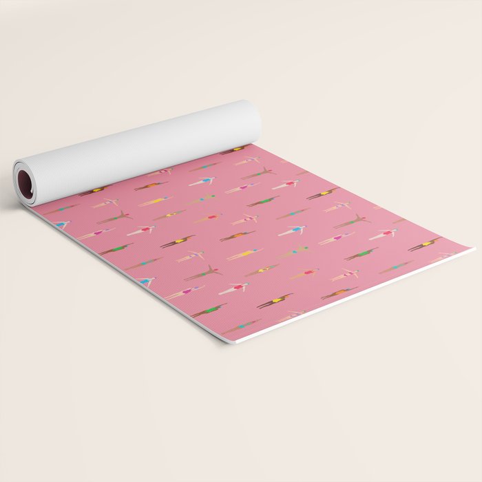 Swimmers in a Sea of Pink Yoga Mat Gallery Image 2