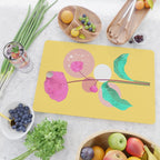 The Rare Bloom, Abstract Nature Floral Graphic, Eclectic Bohemian Modern, Pop of Color Illustration Cutting Board Gallery Image 2