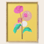 The Rare Bloom, Abstract Nature Floral Graphic, Eclectic Bohemian Modern, Pop of Color Illustration Serving Tray Gallery Image 1