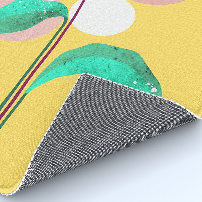 The Rare Bloom, Abstract Nature Floral Graphic, Eclectic Bohemian Modern, Pop of Color Illustration Rug Gallery Image 4