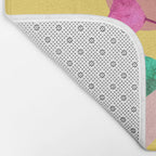 The Rare Bloom, Abstract Nature Floral Graphic, Eclectic Bohemian Modern, Pop of Color Illustration Bath Mat Gallery Image 2