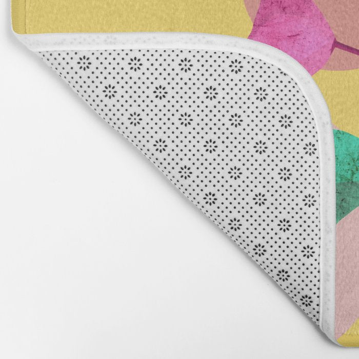 The Rare Bloom, Abstract Nature Floral Graphic, Eclectic Bohemian Modern, Pop of Color Illustration Bath Mat Gallery Image 2