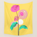 The Rare Bloom, Abstract Nature Floral Graphic, Eclectic Bohemian Modern, Pop of Color Illustration Wall Tapestry Gallery Image 4